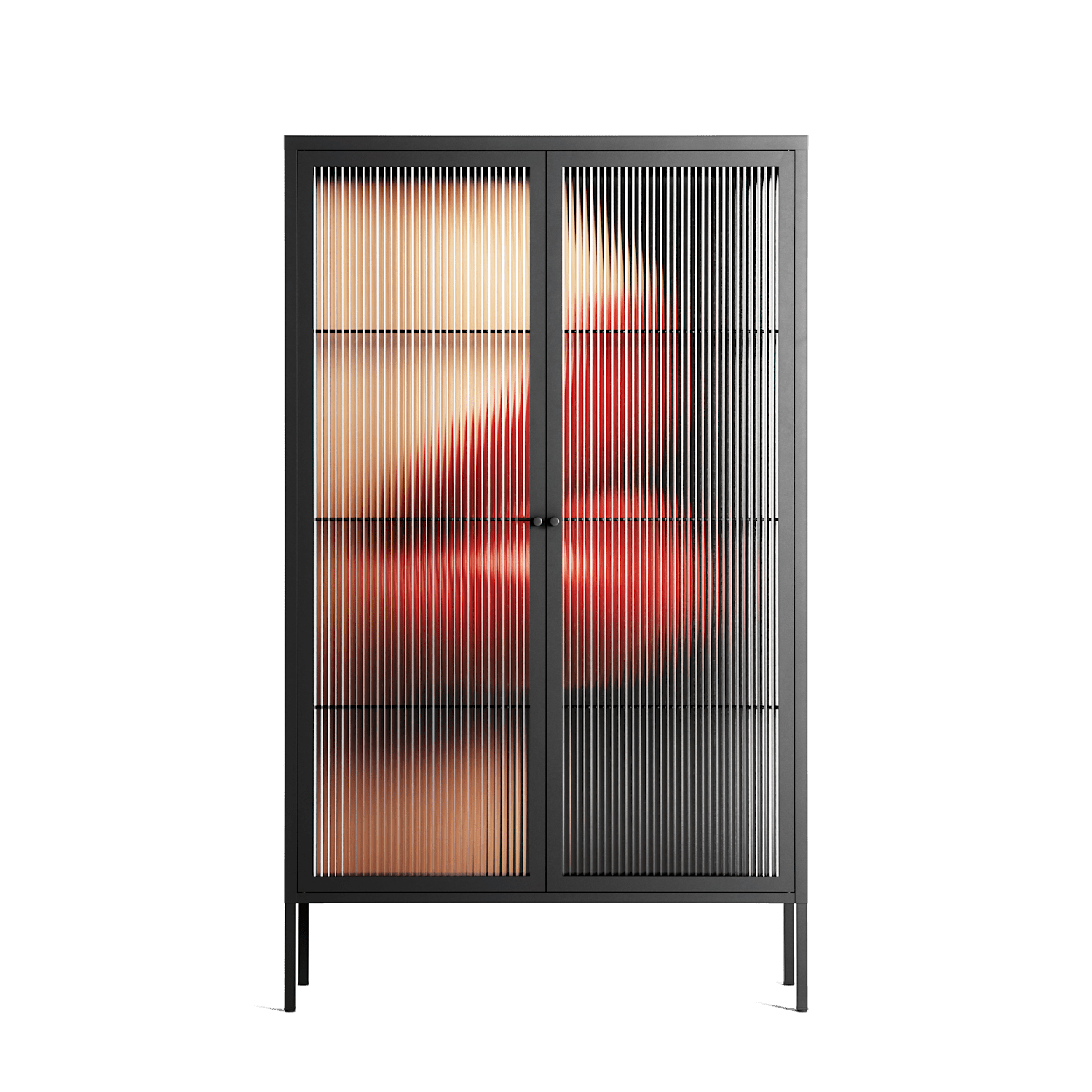 Red 4 - Cabinet - Nadia Ryder - Antracite - Reeded glass