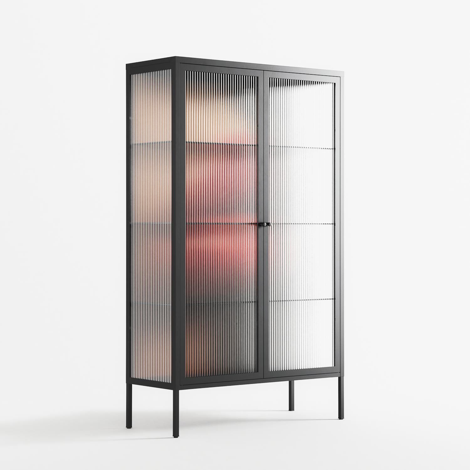 Red 4 - Cabinet - Nadia Ryder - Antracite - Reeded glass
