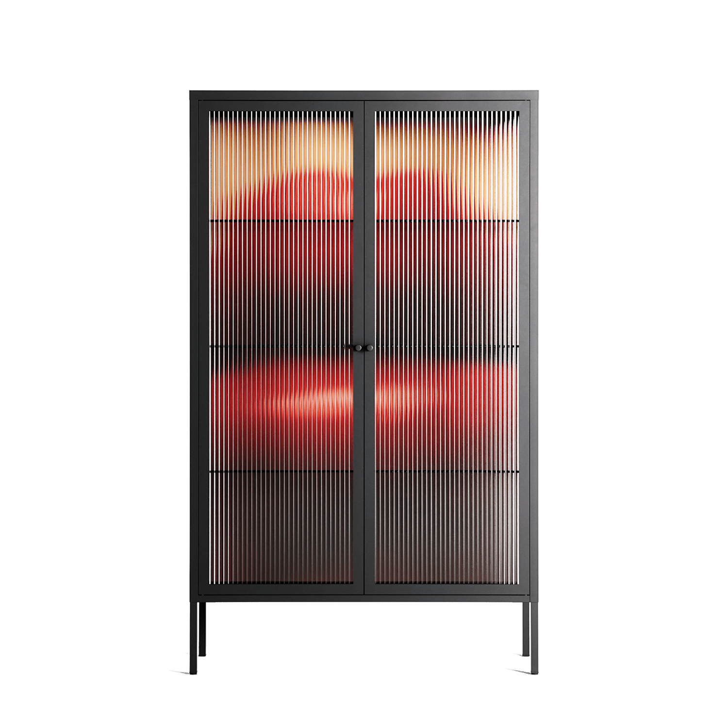 Red - Cabinet - Nadia Ryder - Antracite - Reeded glass