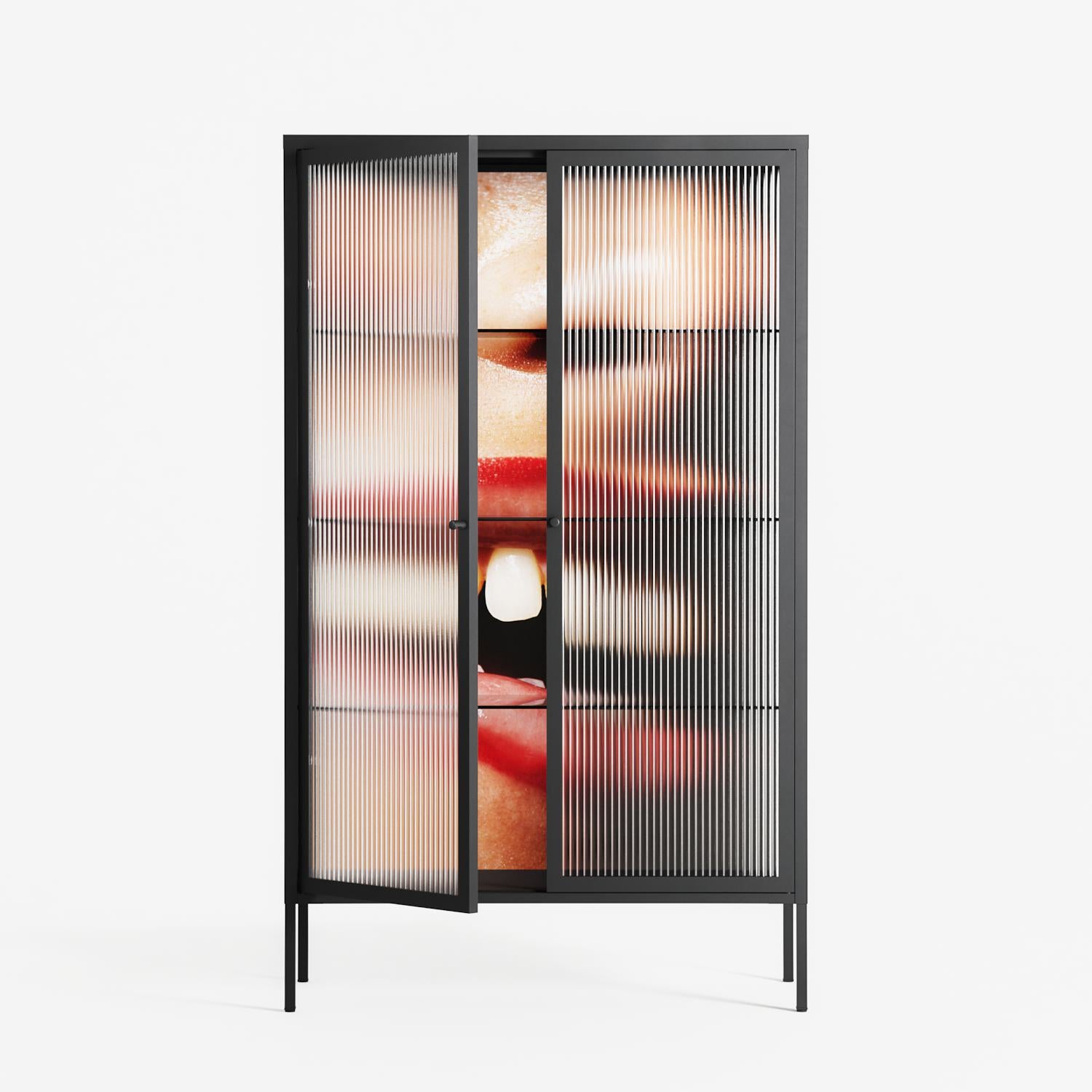 Teeth - Cabinet - Nadia Ryder - Antracite - Reeded glass