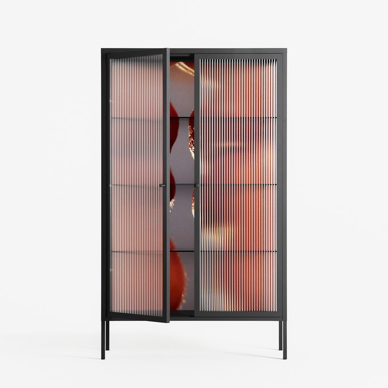 The Art Of Kissing 2 - Cabinet - Nadia Ryder - Antracite - Reeded glass