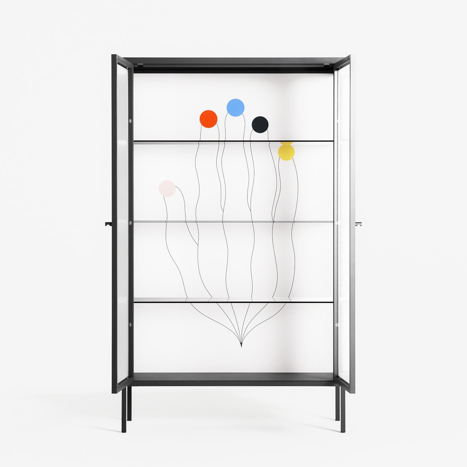 Épanoui - Cabinet - David Vanadia - Antracite - Reeded glass