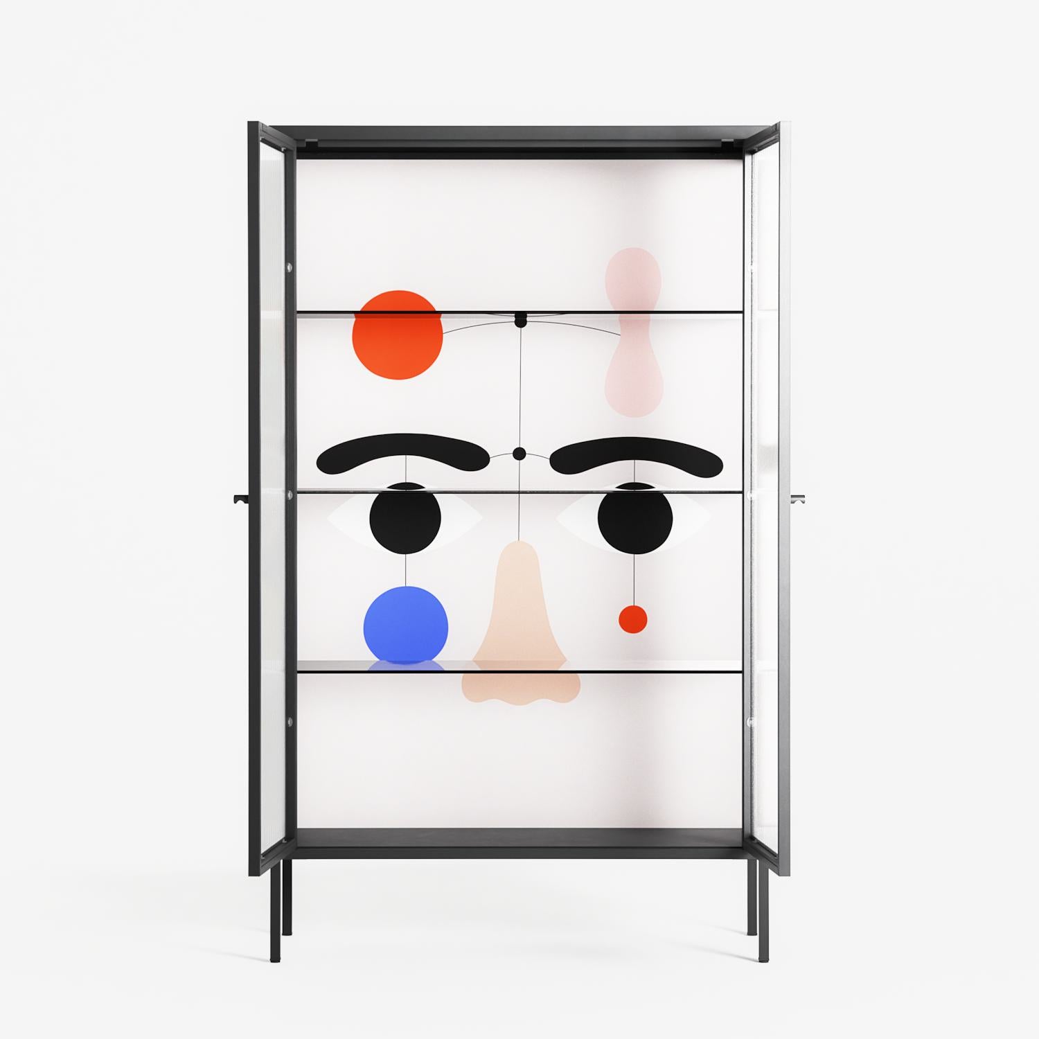 Équilibré - Cabinet - David Vanadia - Antracite - Reeded glass