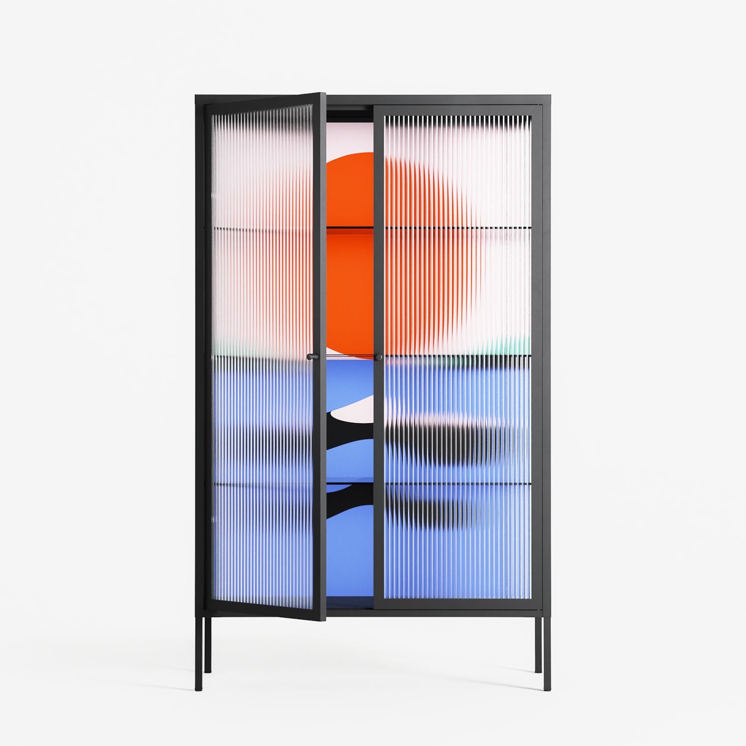 Immergé - Cabinet - David Vanadia - Antracite - Reeded glass