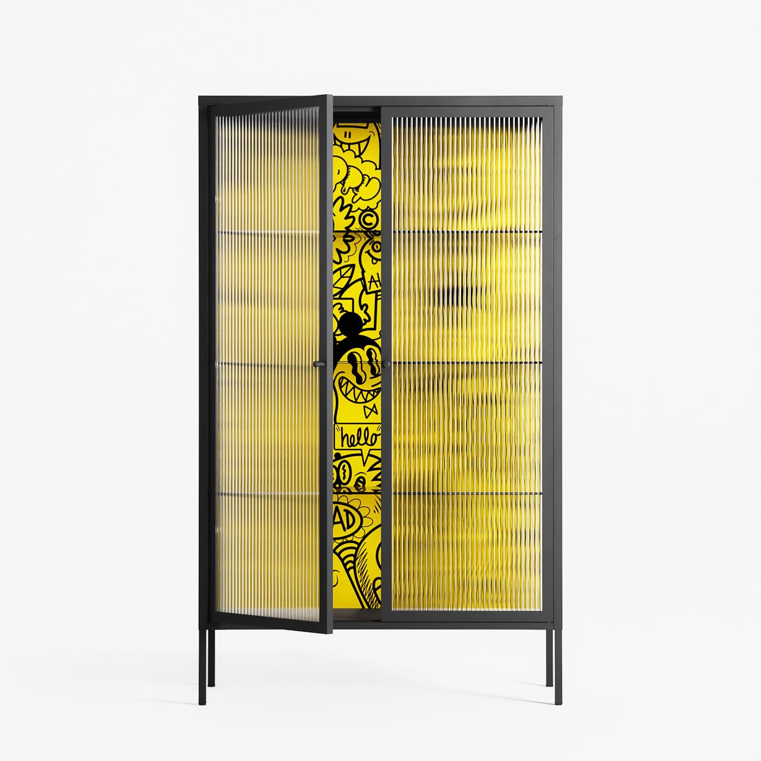 What a Mess - Cabinet - Craig Watkins - Antracite - Reeded glass