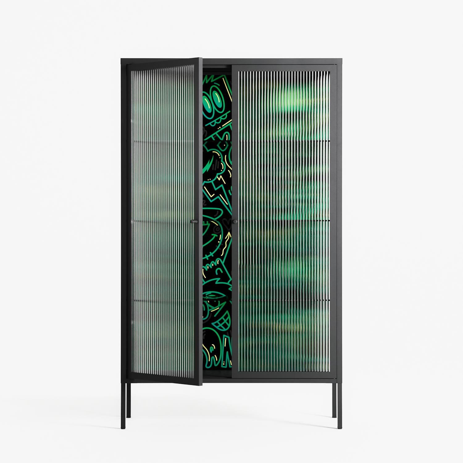 Thankful - Cabinet - Craig Watkins - Antracite - Reeded glass