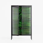 Wottosque Green - Cabinet - Craig Watkins - Antracite - Reeded glass
