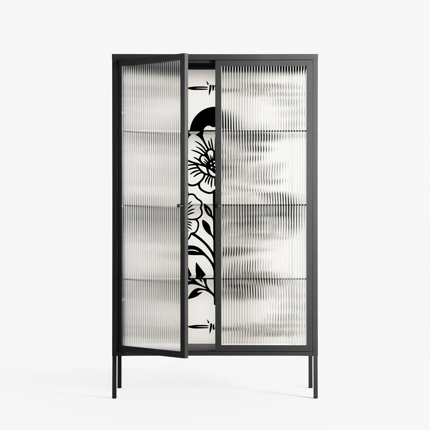 Barbed Bloom - Cabinet - Daphna Sebbane - Antracite - Reeded glass