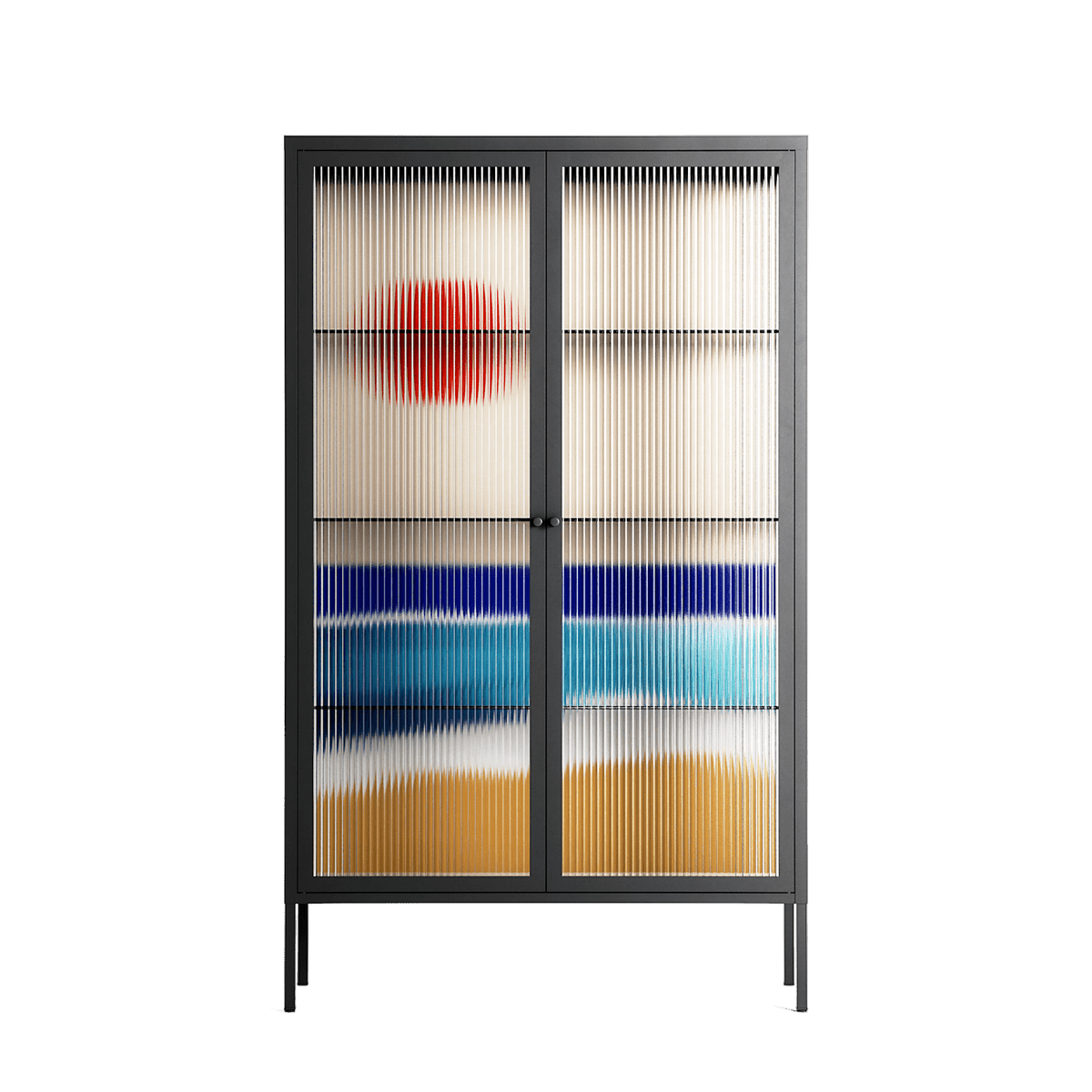 Ocean Sunrise - Cabinet - Henry Rivers - Antracite - Reeded glass