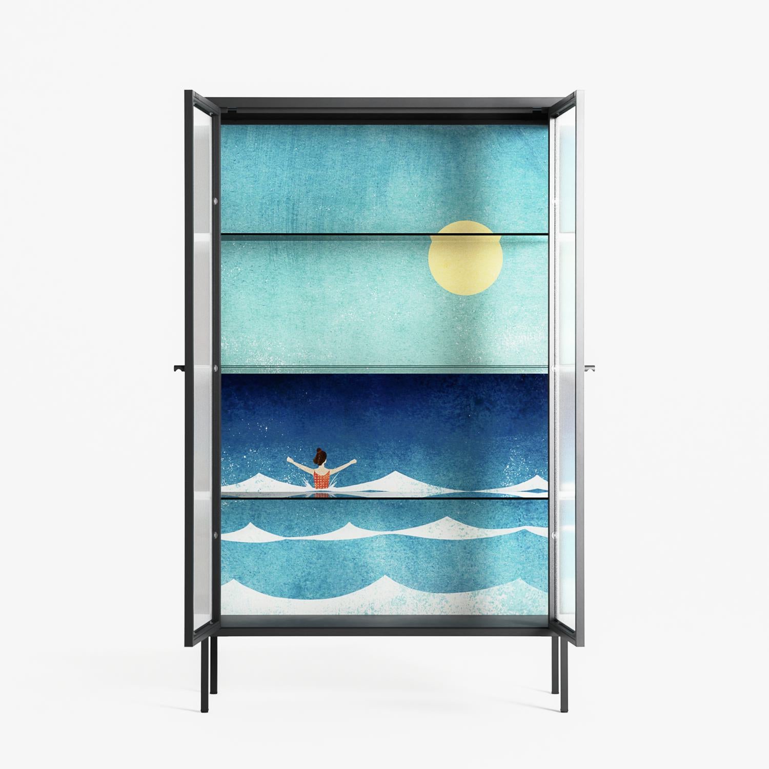 Sea Swim - Cabinet - Henry Rivers - Antracite - Reeded glass