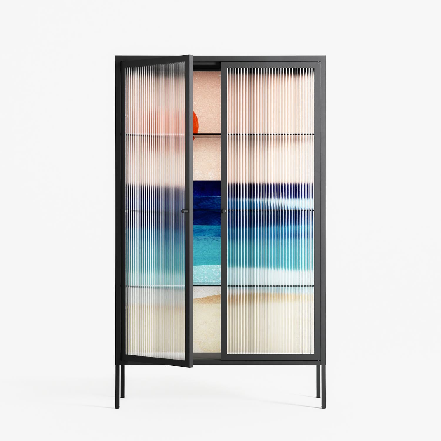 The Wave - Cabinet - Henry Rivers - Antracite - Reeded glass