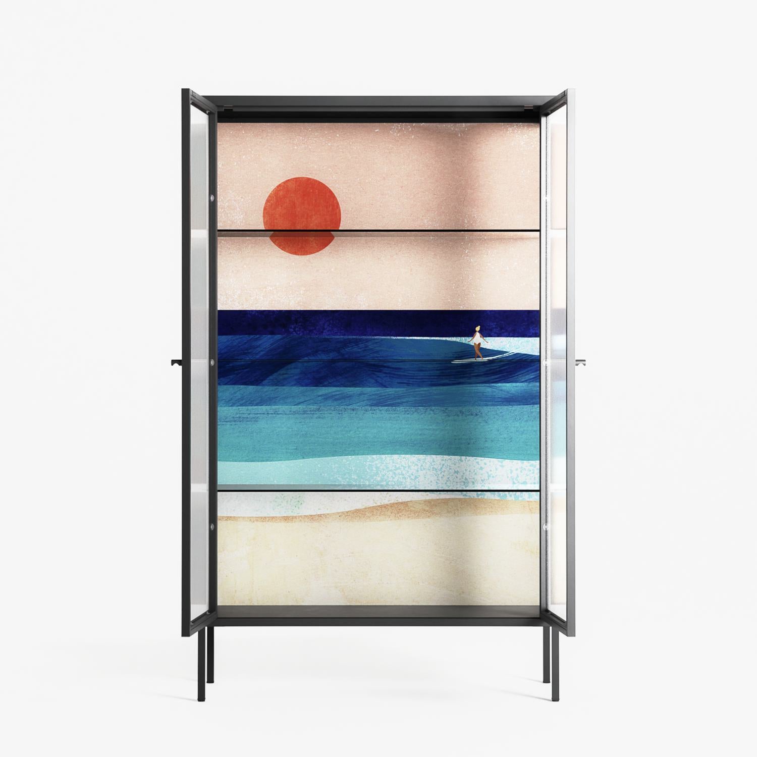 The Wave - Cabinet - Henry Rivers - Antracite - Reeded glass