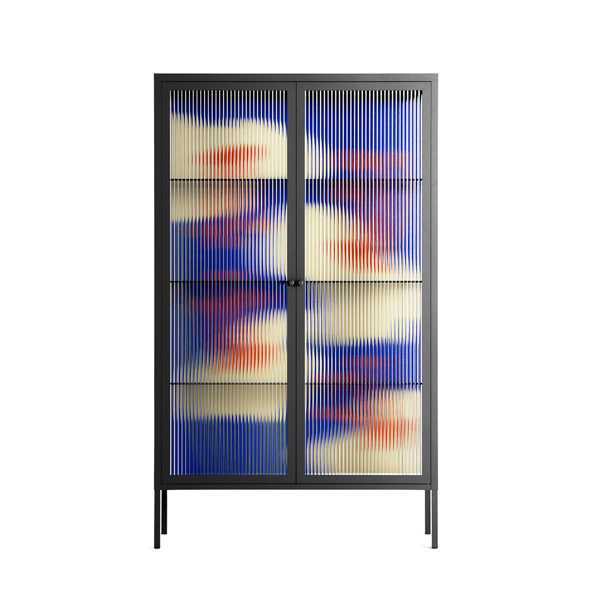 Meadow - Cabinet - Magda March - Antracite - Reeded glass