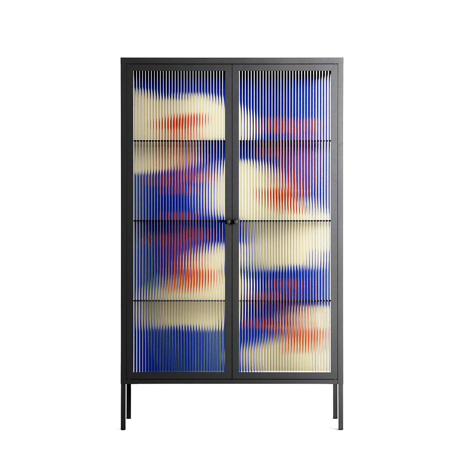 Meadow - Cabinet - Magda March - Antracite - Reeded glass