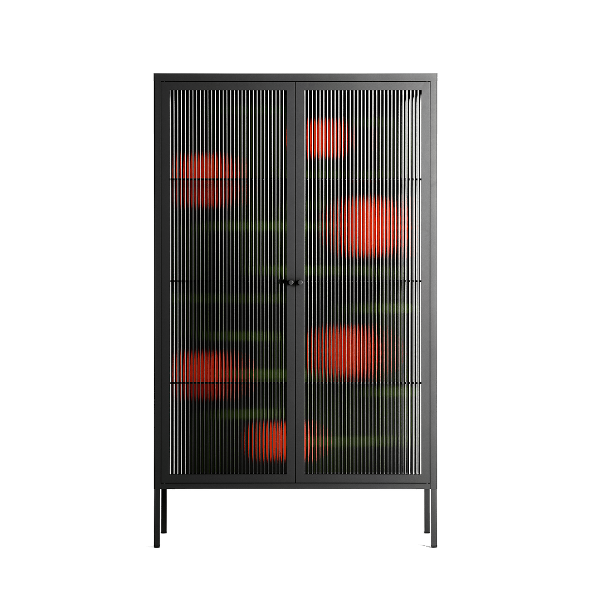 Floral Pipes - Cabinet - Kristin Eriksson - Antracite - Reeded glass