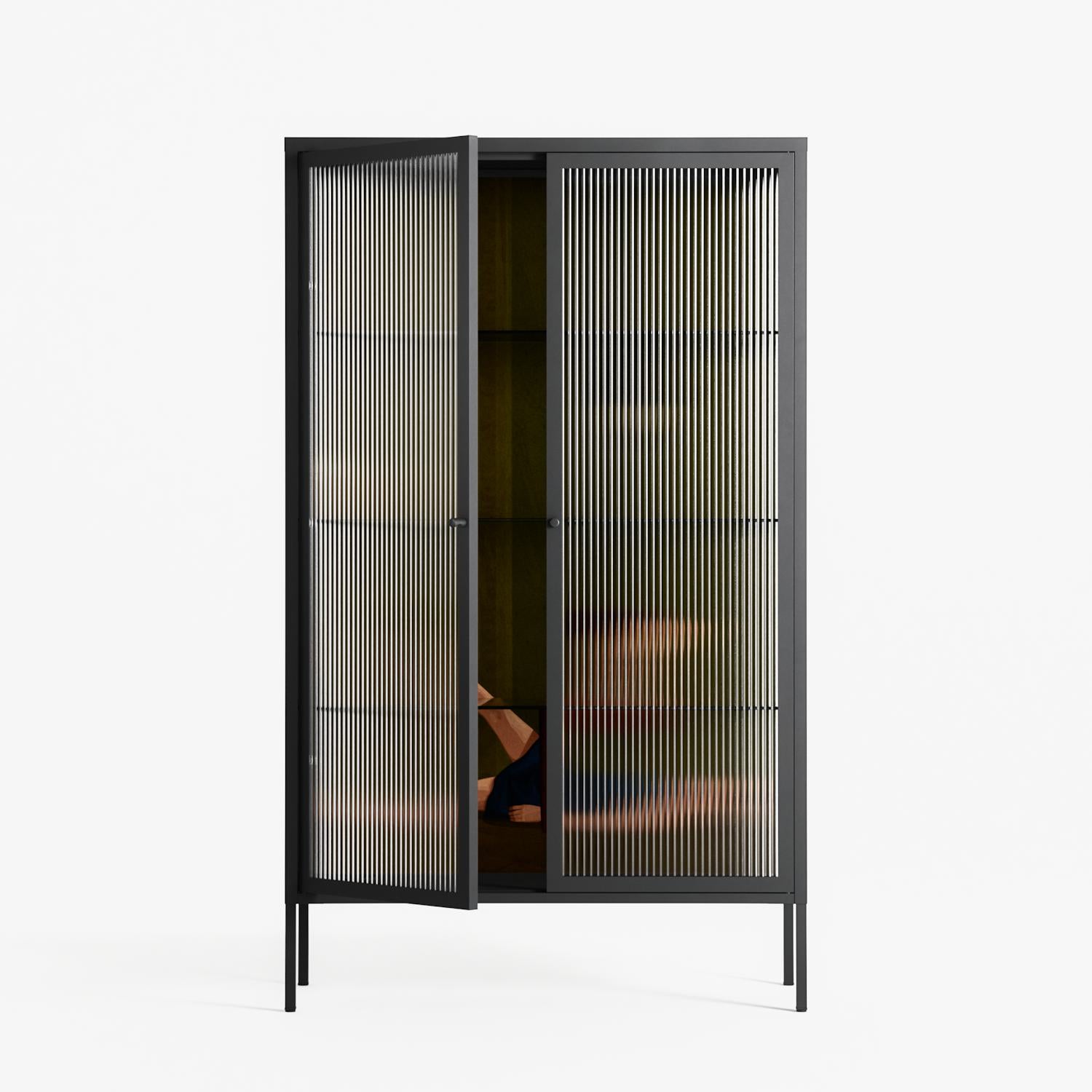 Friday Night Rituals - Cabinet - Kristin Eriksson - Antracite - Reeded glass