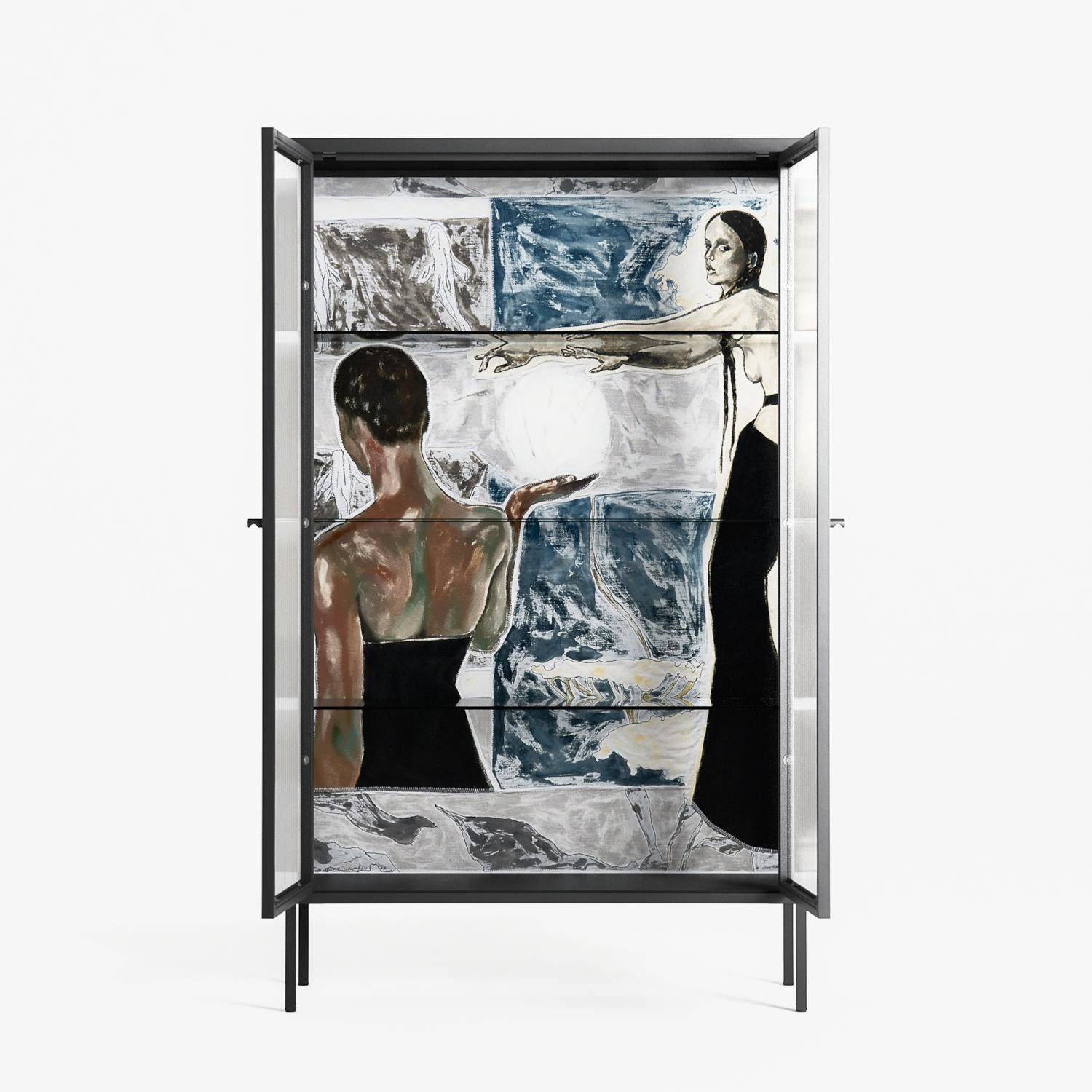 Balance - Cabinet - Sophie Goudman-Peachey - Antracite - Reeded glass