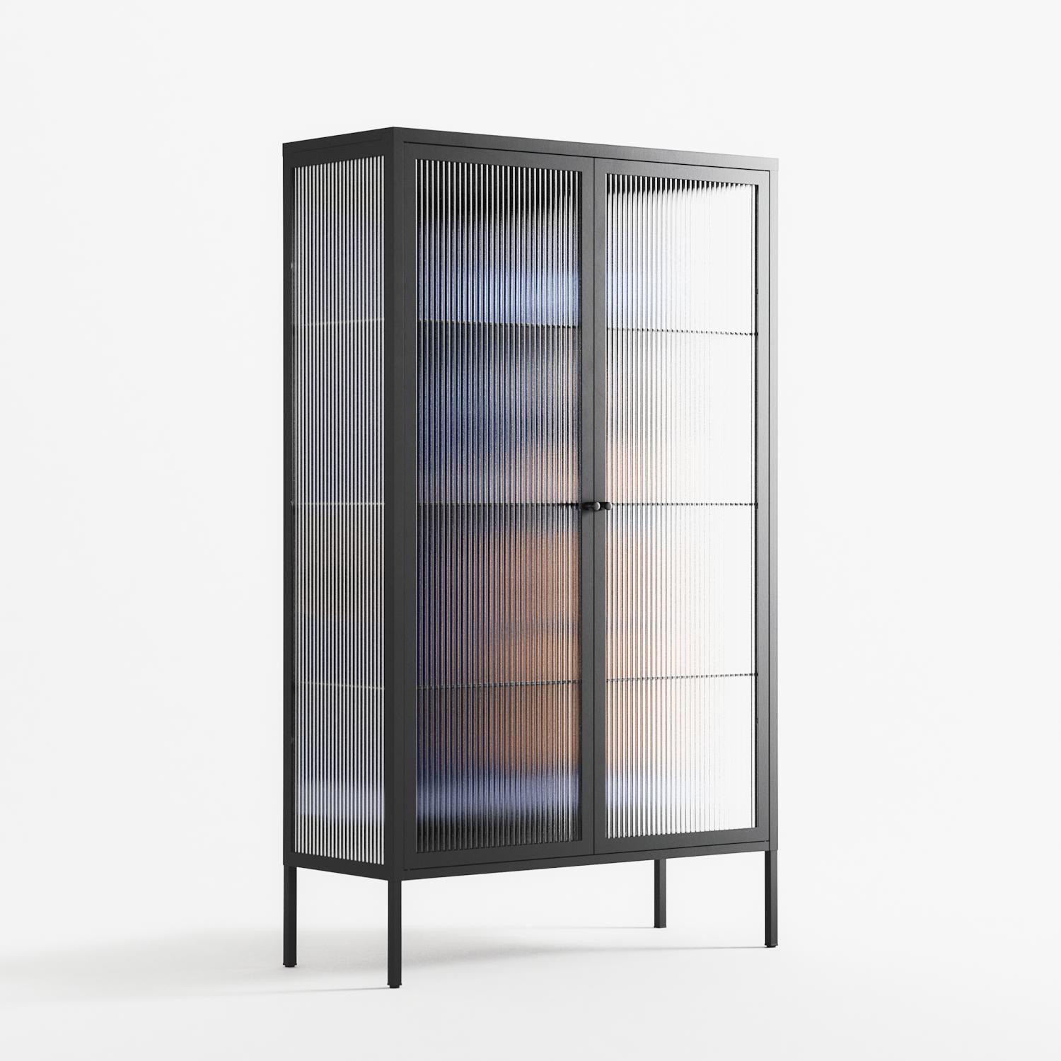 Blue Velvet - Cabinet - Sophie Goudman-Peachey - Antracite - Reeded glass