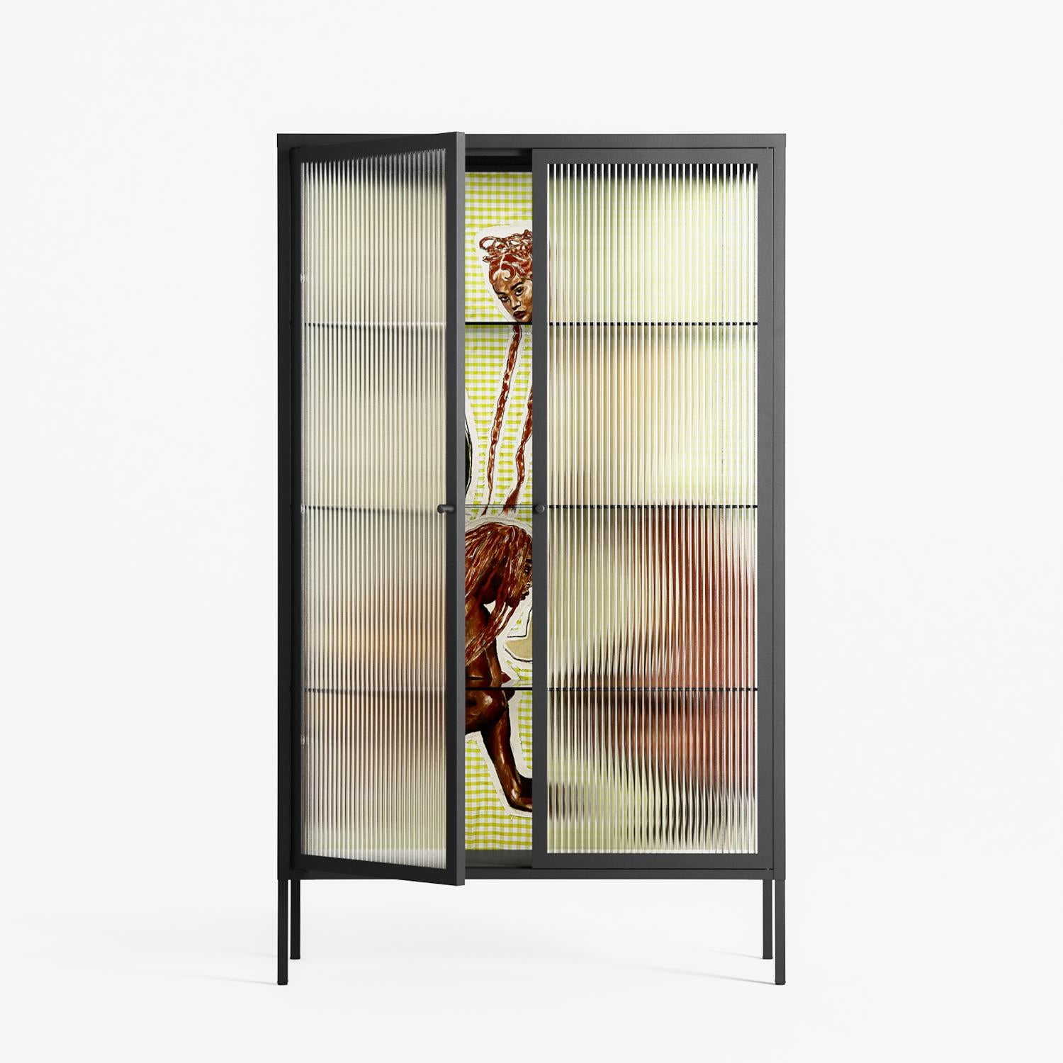 Can You Face It - Cabinet - Sophie Goudman-Peachey - Antracite - Reeded glass