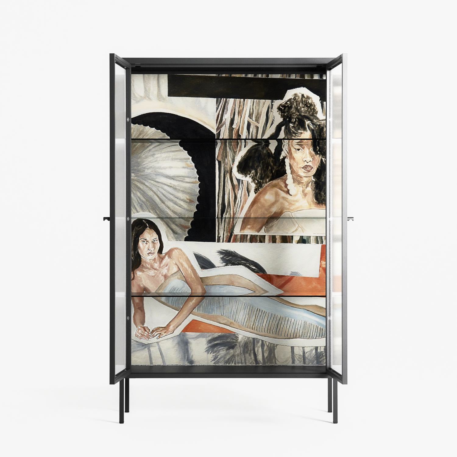 Sweet Far Away - Cabinet - Sophie Goudman-Peachey - Antracite - Reeded glass