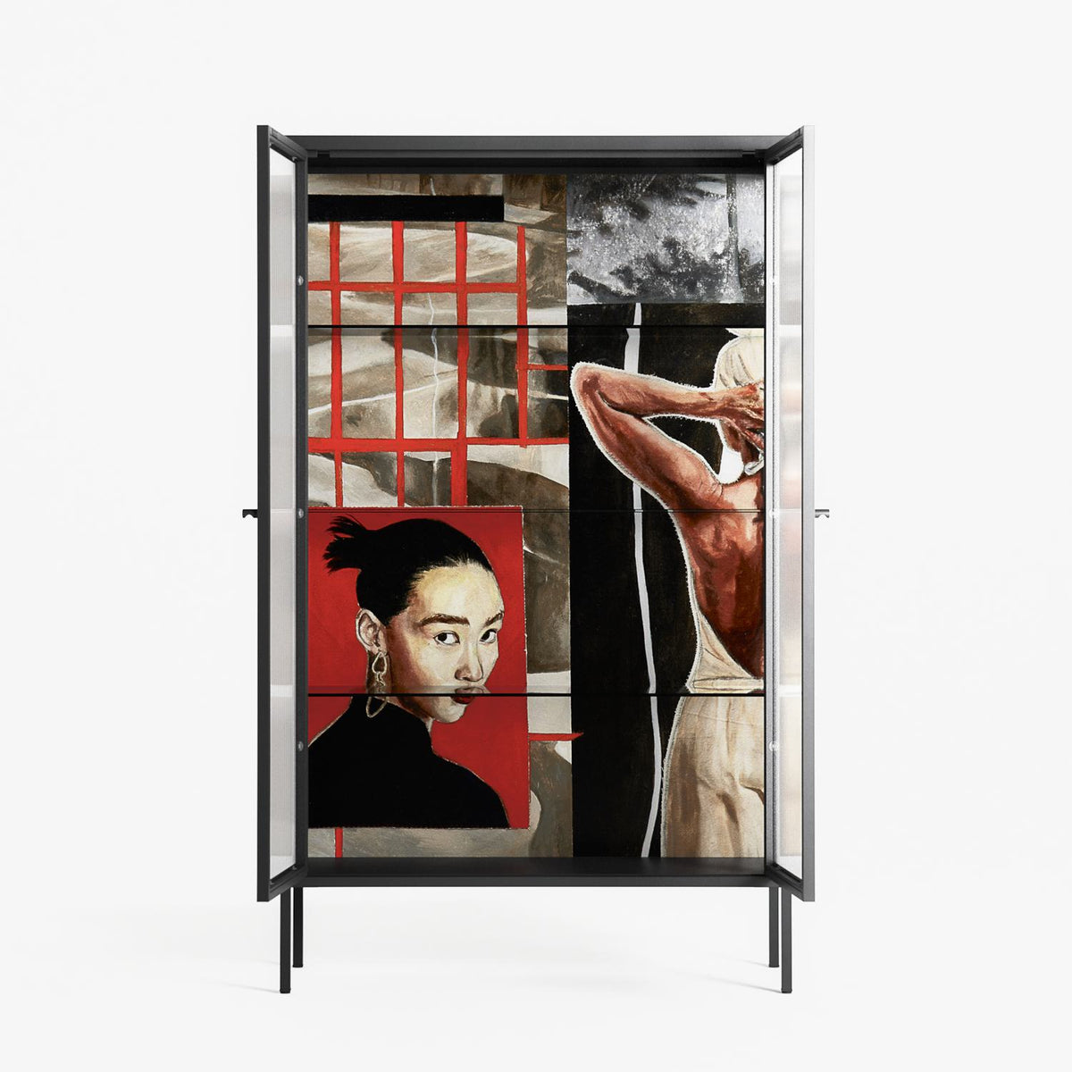 Where We Belong - Cabinet - Sophie Goudman-Peachey - Antracite - Reeded glass
