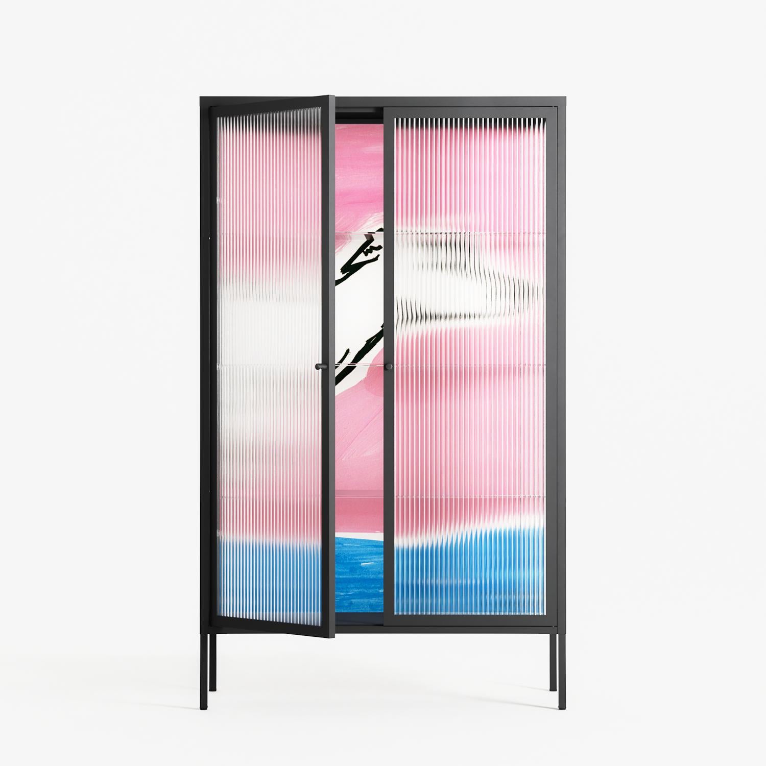 Fleeing - Cabinet - Caitlin Flood-Molyneux - Antracite - Reeded glass