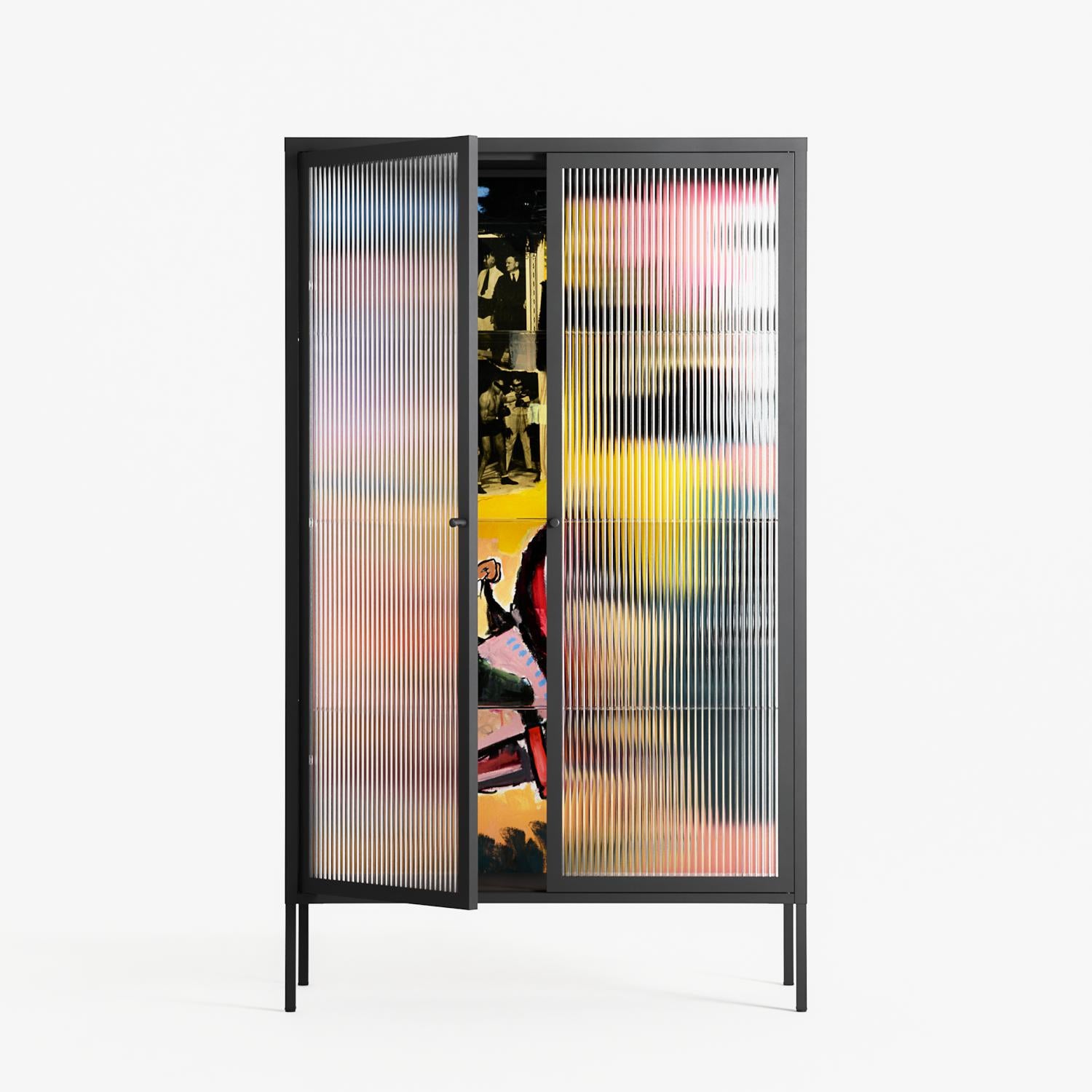 Deadlock - Cabinet - Caitlin Flood-Molyneux - Antracite - Reeded glass