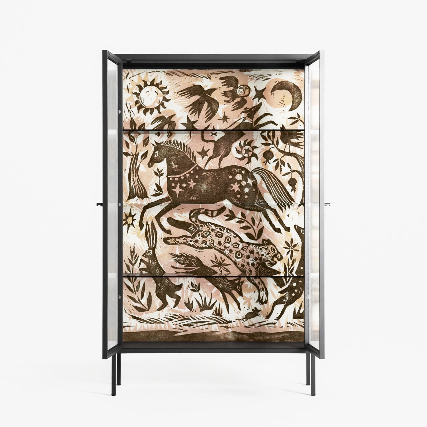 Delight Pink - Cabinet - Diana Catchpole - Antracite - Reeded glass