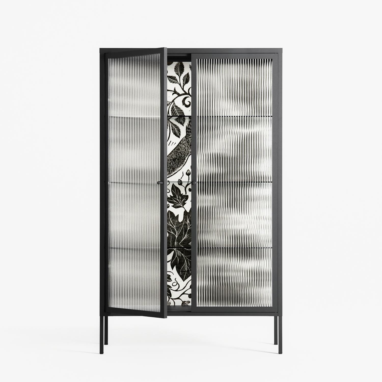 Ode to Summer 4 - Cabinet - Diana Catchpole - Antracite - Reeded glass