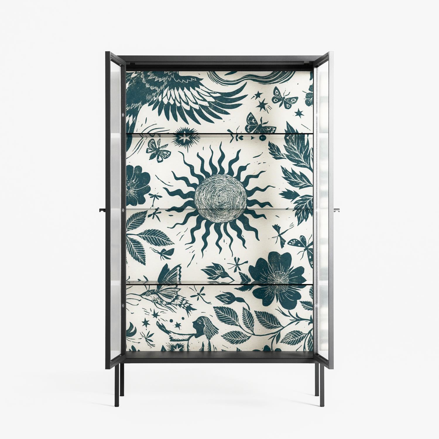 Ode to Summer 6 - Cabinet - Diana Catchpole - Antracite - Reeded glass