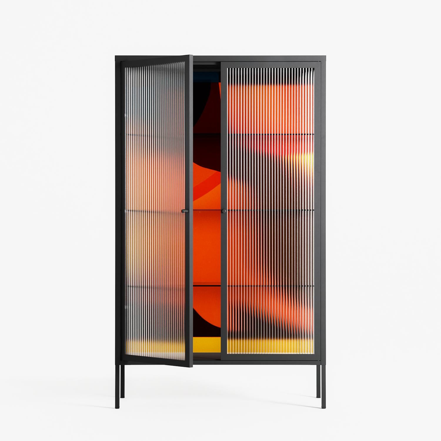 Swift - Cabinet - Rikki Hewitt - Antracite - Reeded glass