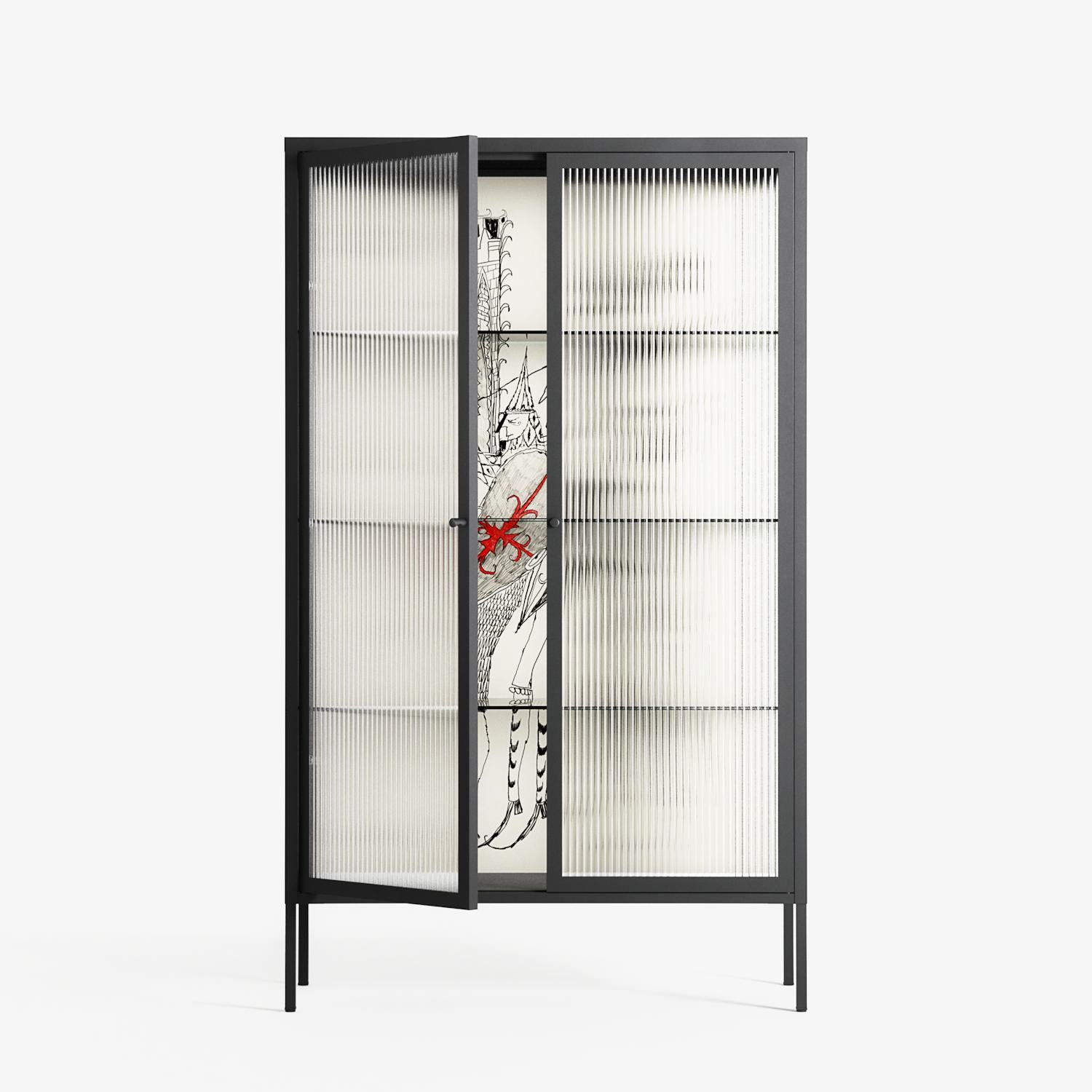 Bayeux - Cabinet - Naia Escribano - Antracite - Reeded glass
