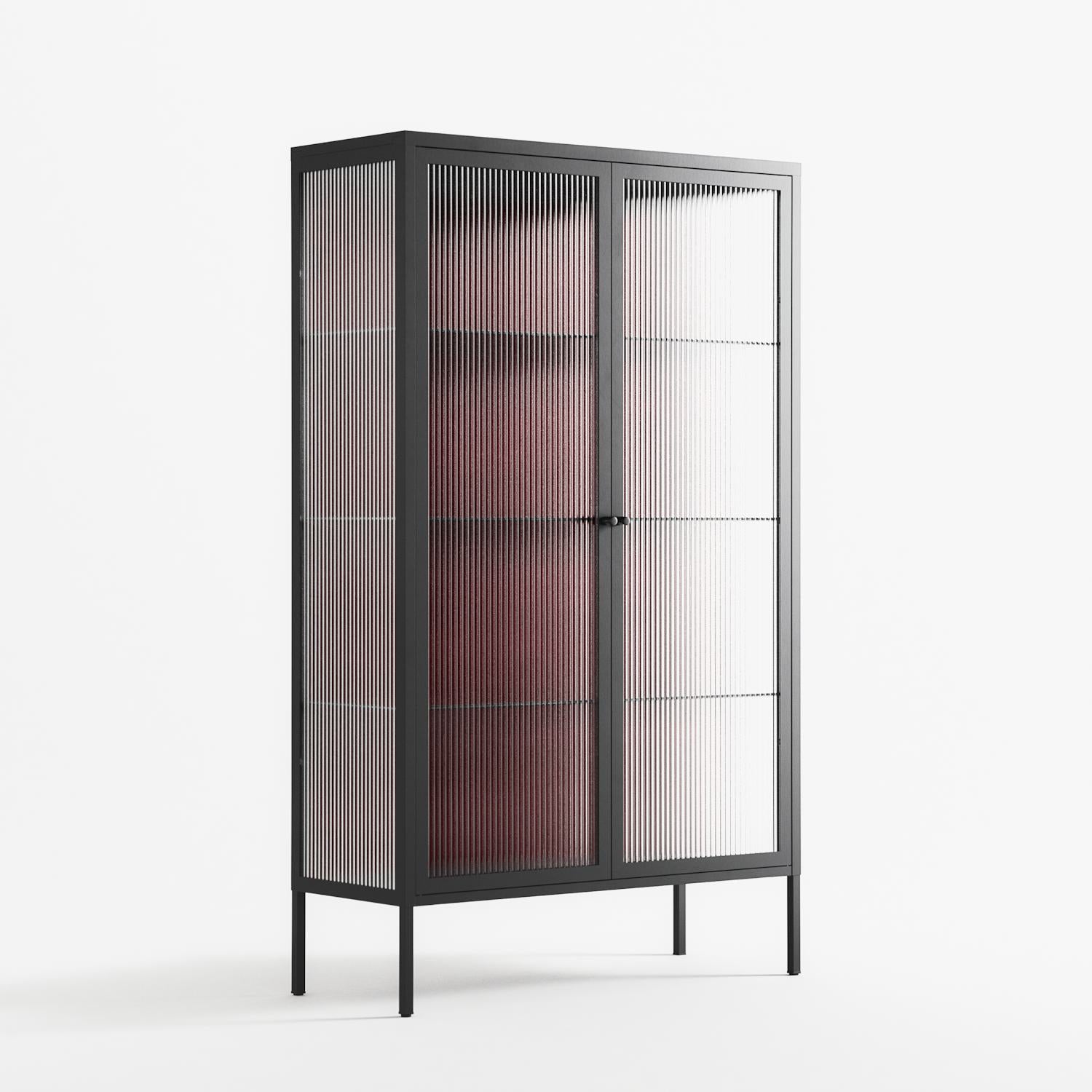 Ornaments - Cabinet - Naia Escribano - Antracite - Reeded glass