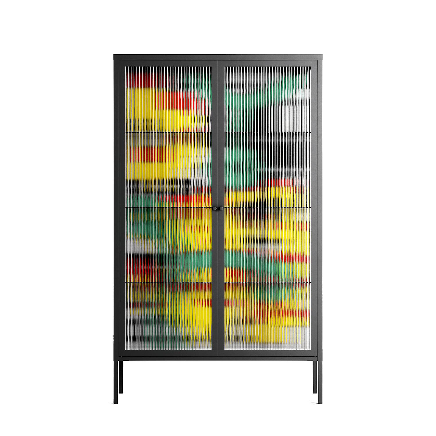 Maps - Cabinet - Naia Escribano - Antracite - Reeded glass