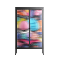Sansone - Cabinet - Maddalena Fanfani - Antracite - Reeded glass