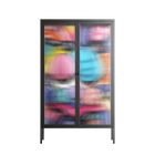 Sansone - Cabinet - Maddalena Fanfani - Antracite - Reeded glass