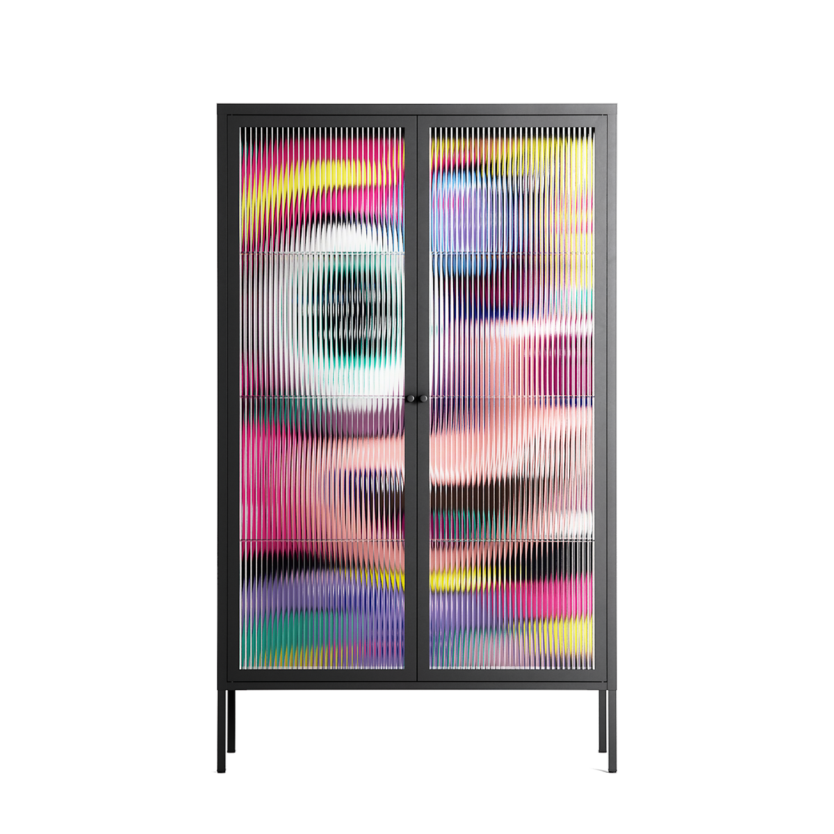 HappyFe - Cabinet - Maddalena Fanfani - Antracite - Reeded glass