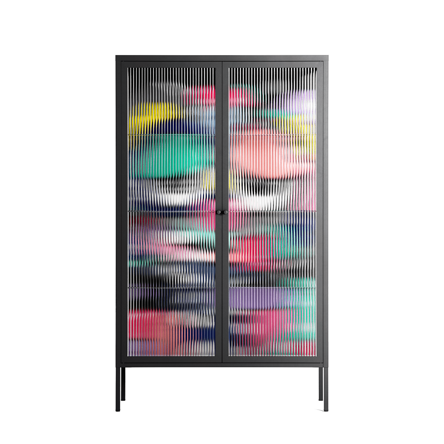 Bobsan - Cabinet - Maddalena Fanfani - Antracite - Reeded glass