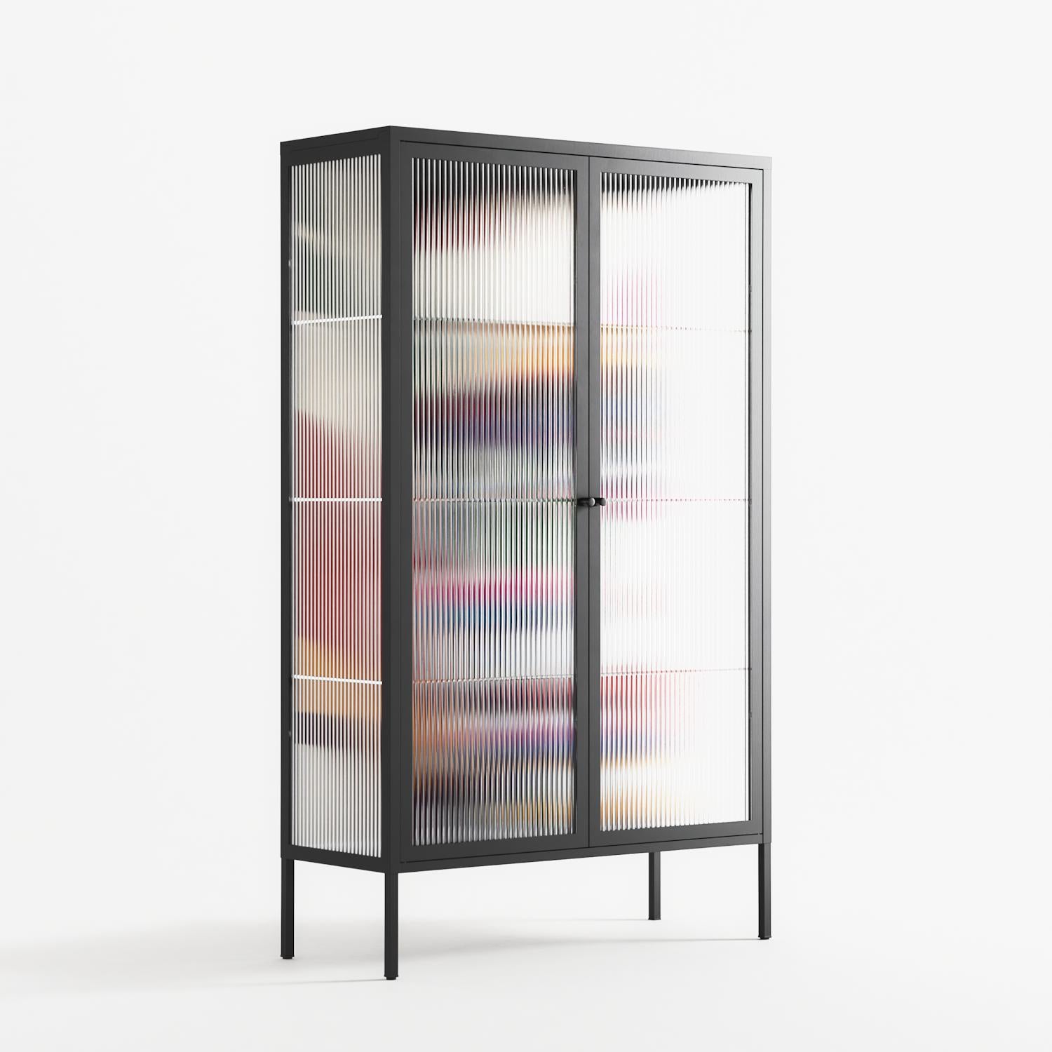 Fragments Of A Painted Souls - Cabinet - Mathilda Kienast - Antracite - Reeded glass