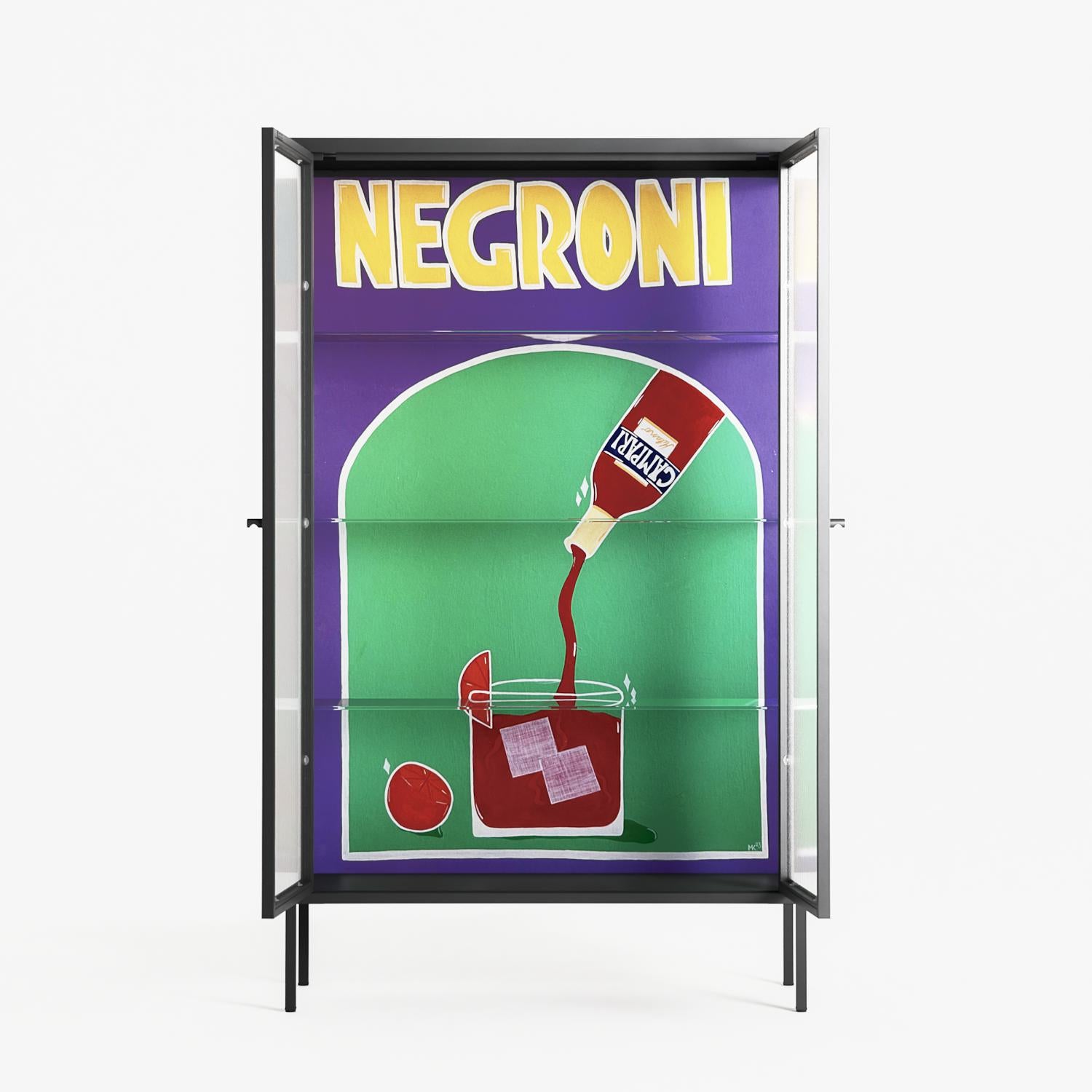 Negroni - Cabinet - Mathilda Kienast - Antracite - Reeded glass