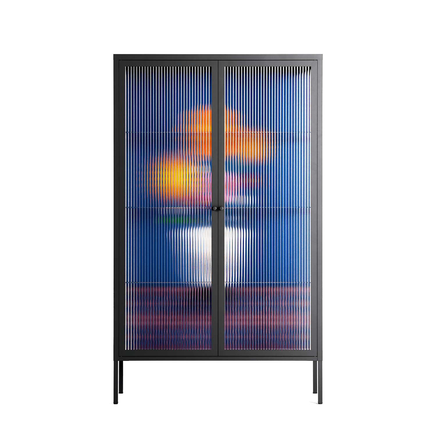 Flower Cup - Cabinet - Mo Kalache - Antracite - Reeded glass