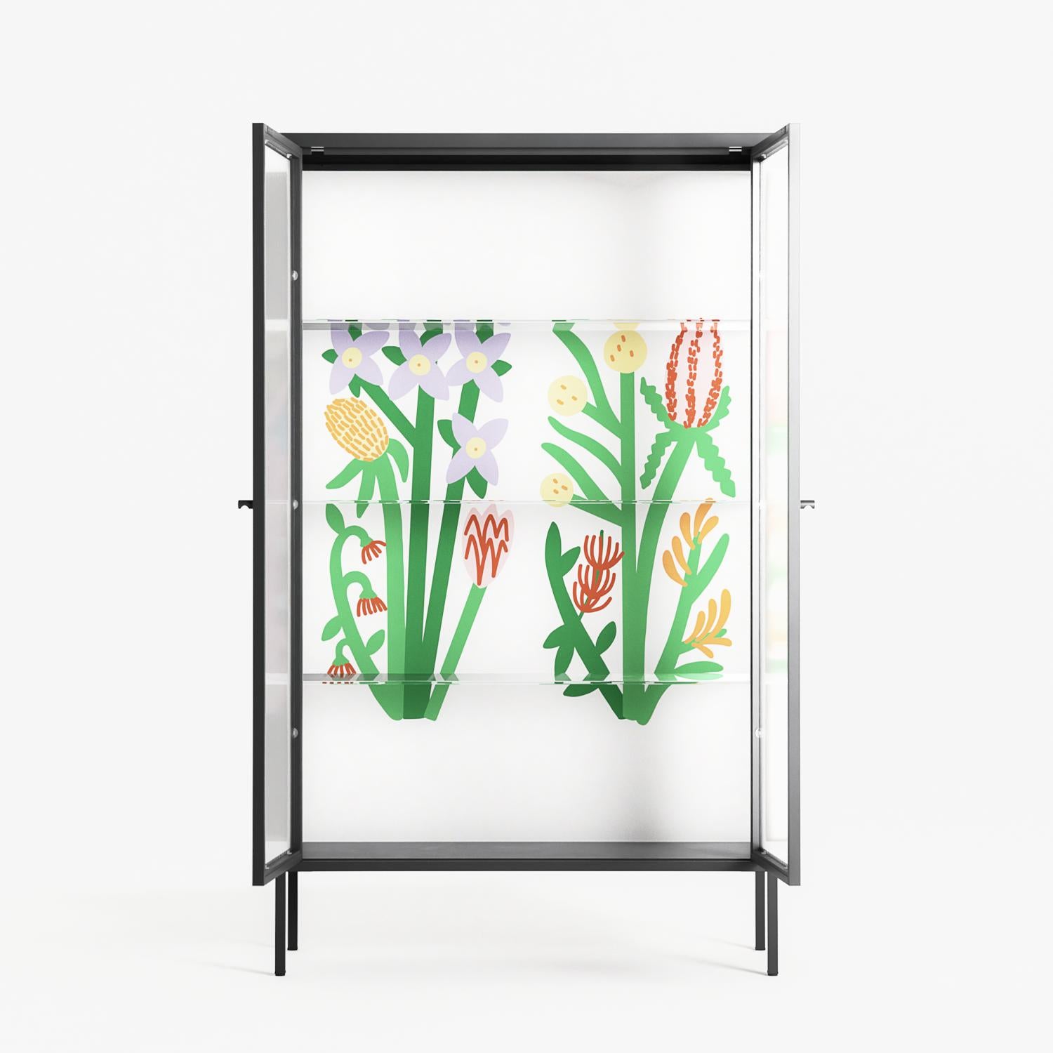 Bouquets - Cabinet - Lydia Greaves - Antracite - Reeded glass