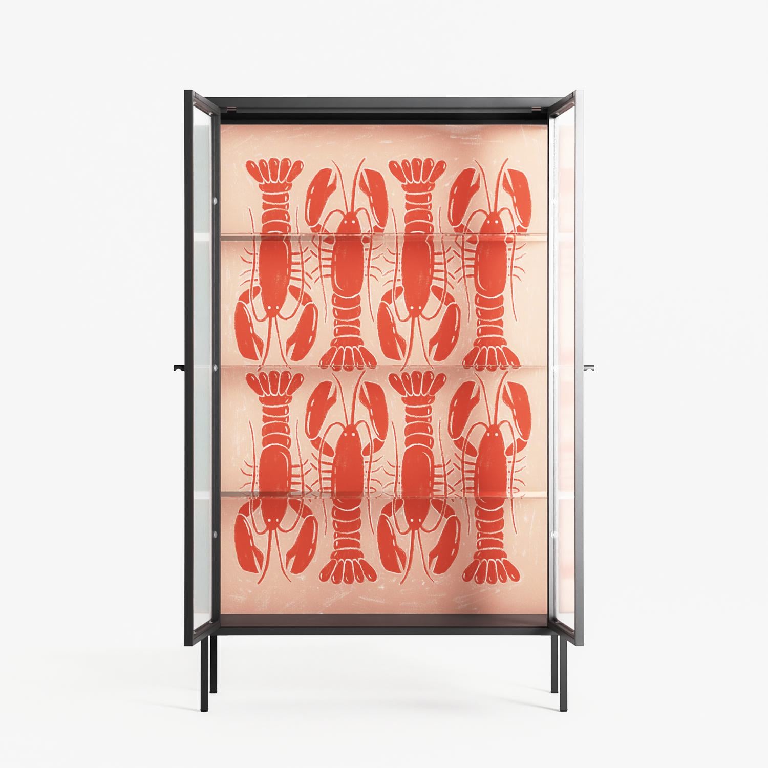 Lobsters - Cabinet - Lydia Greaves - Antracite - Reeded glass