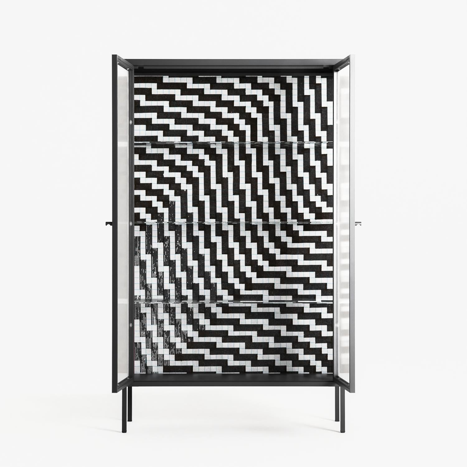 Wave In Wave - Cabinet - Guido De Boer - Antracite - Reeded glass