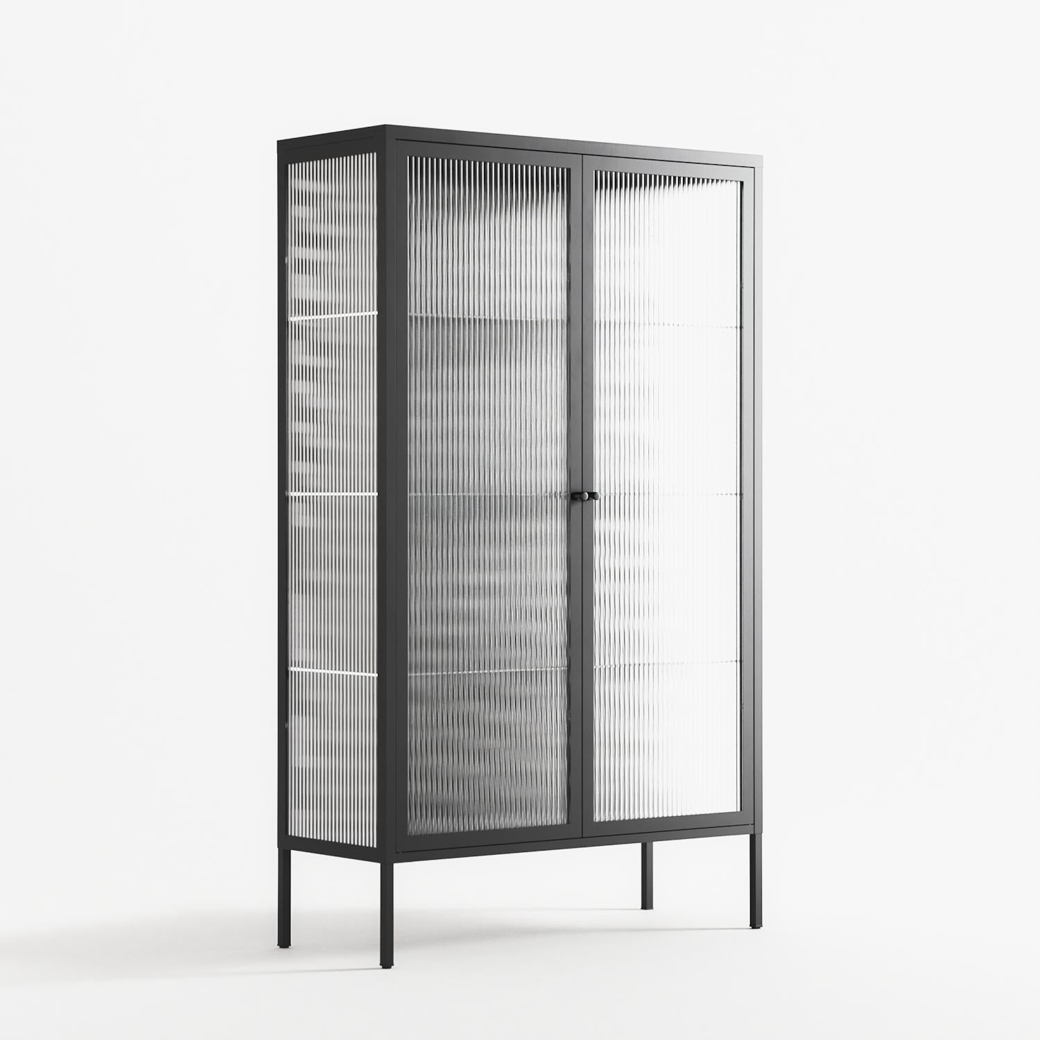 Wave In Wave - Cabinet - Guido De Boer - Antracite - Reeded glass
