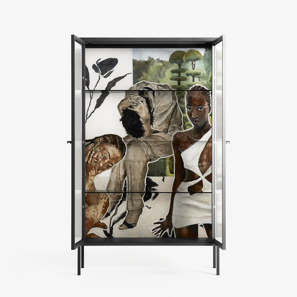 As The Rain Falls - Cabinet - Sophie Goudman-Peachey - Antracite - Reeded glass