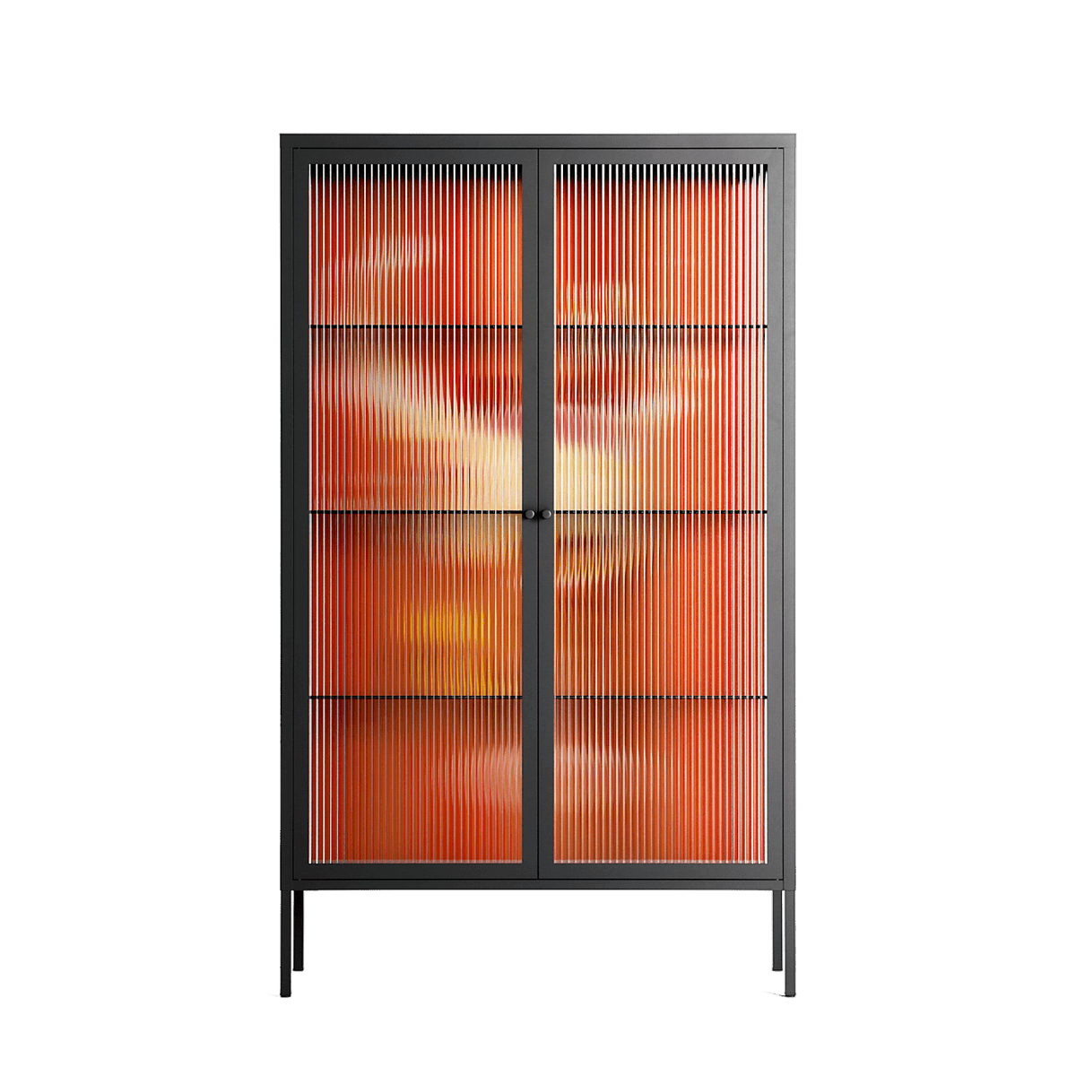 Drink And Cherries - Cabinet - Raissa Oltmanns - Antracite - Reeded glass
