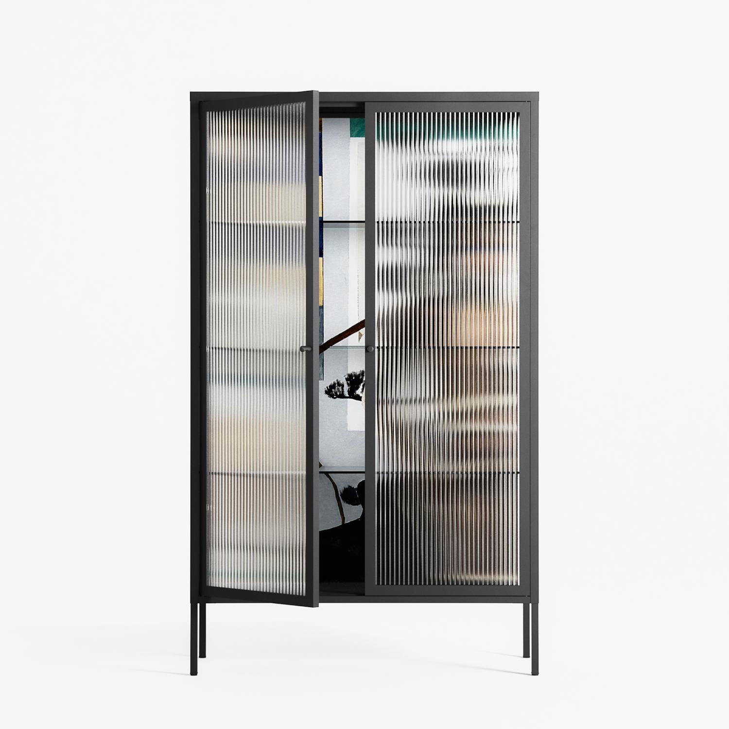 Dreaming With Open Eyes - Cabinet - Sophie Goudman-Peachey - Antracite - Reeded glass