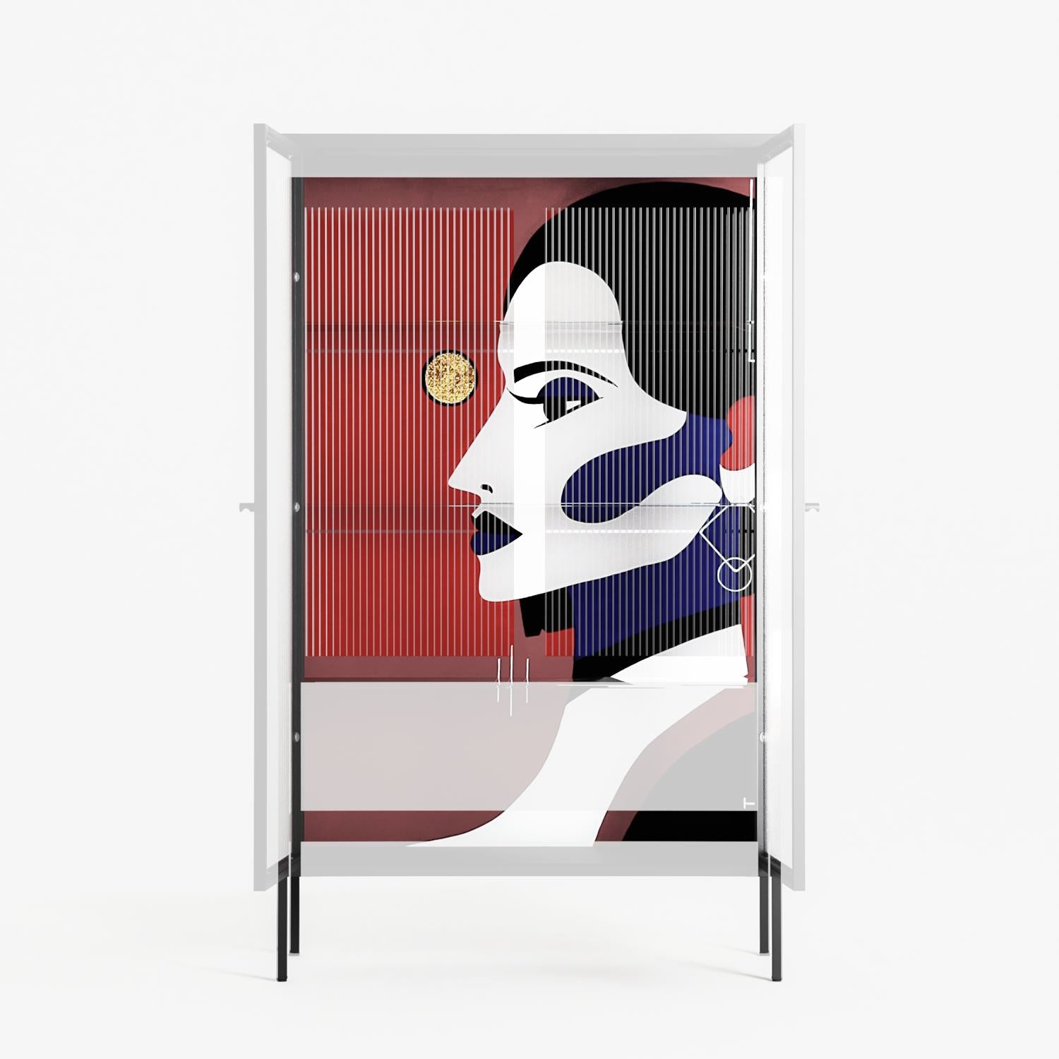 Unseen In Plain Sight - Cabinet - Mathilda Kienast - Antracite - Reeded glass
