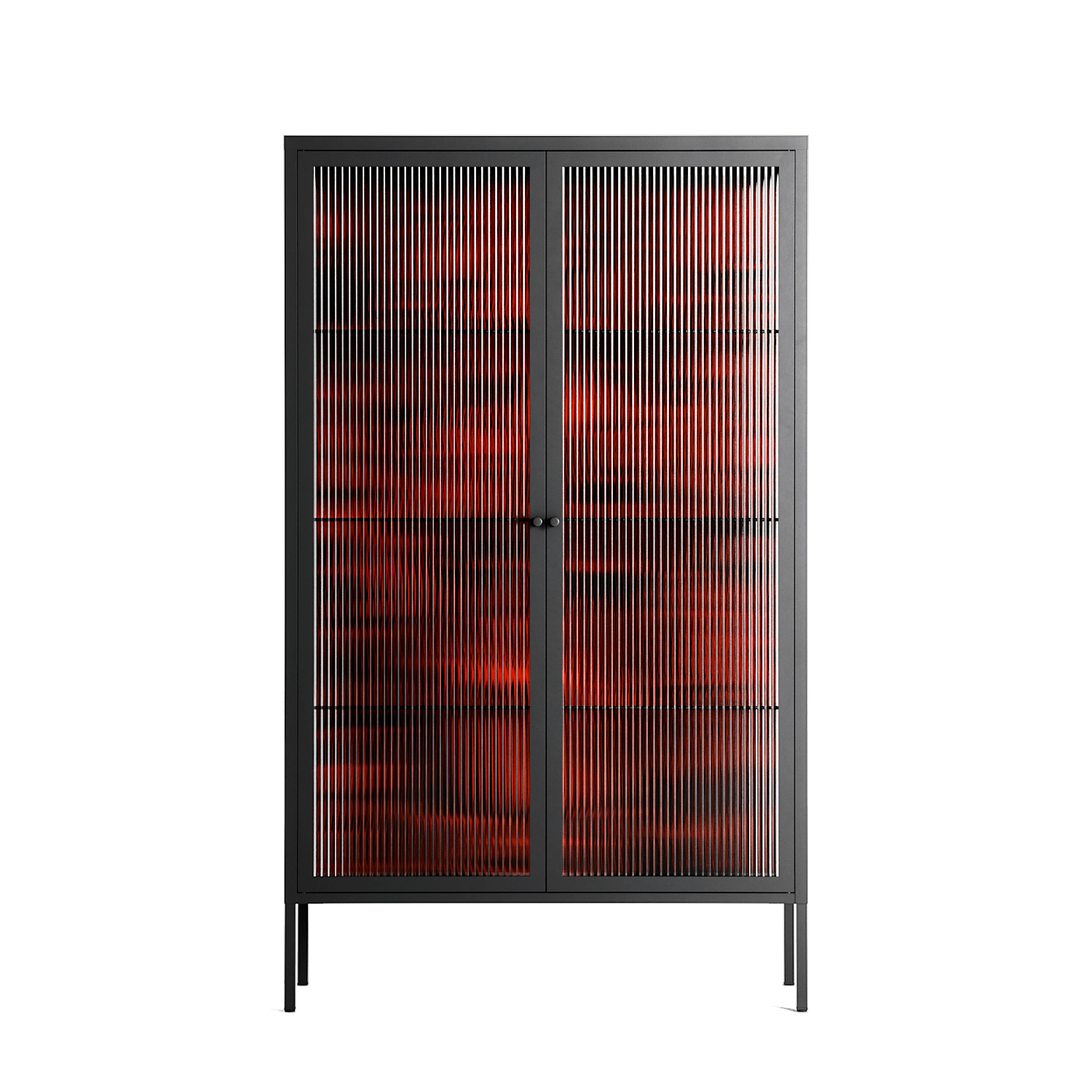 Wottosque Red - Cabinet - Craig Watkins - Antracite - Reeded glass
